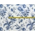 Tkanina tapicerska Welur drukowany Kwiaty niebieskie Royal Blue