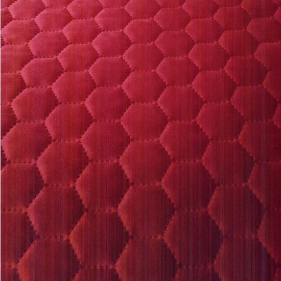 Tkanina tapicerska Welur pikowany heksagony czerwony