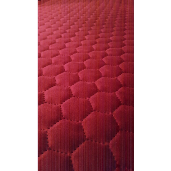 Tkanina tapicerska Welur pikowany heksagony czerwony