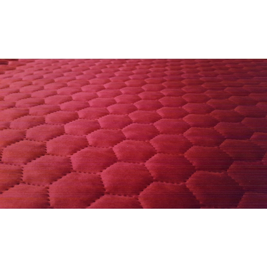 Tkanina tapicerska Welur pikowany heksagony czerwony
