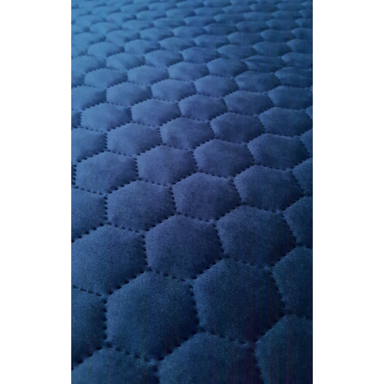 Tkanina tapicerska Welur pikowany heksagony granatowe