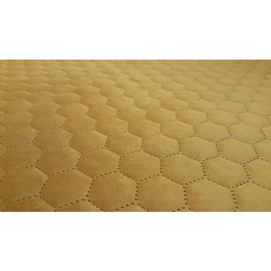 Tkanina tapicerska Welur pikowany heksagony żółty