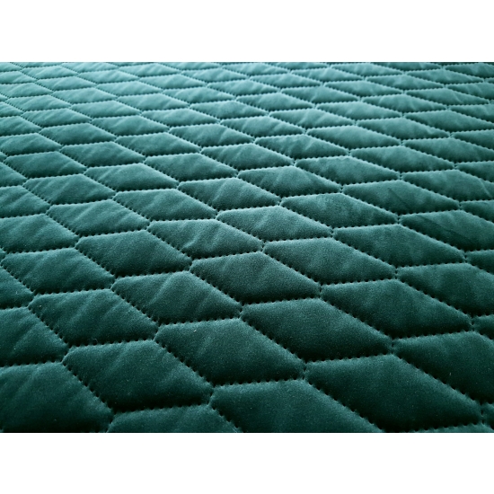 Tkanina tapicerska Welur pikowany romby zieleń