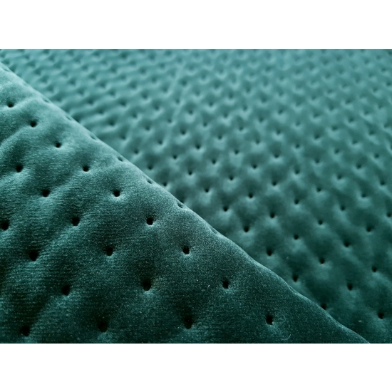 Tkanina tapicerska Welur pikowany kropki zieleń