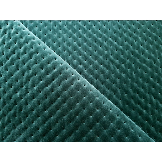 Tkanina tapicerska Welur pikowany kropki zieleń