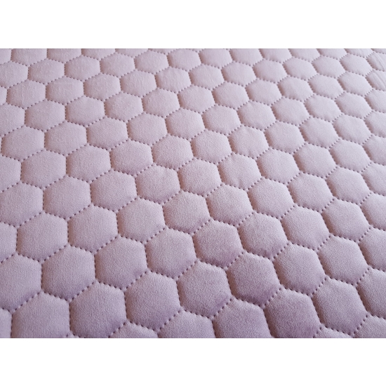 Tkanina tapicerska Welur pikowany heksagony róż lila