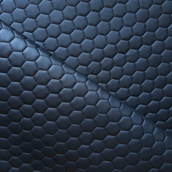 Tkanina tapicerska Ekoskóra pikowana heksagony czarna