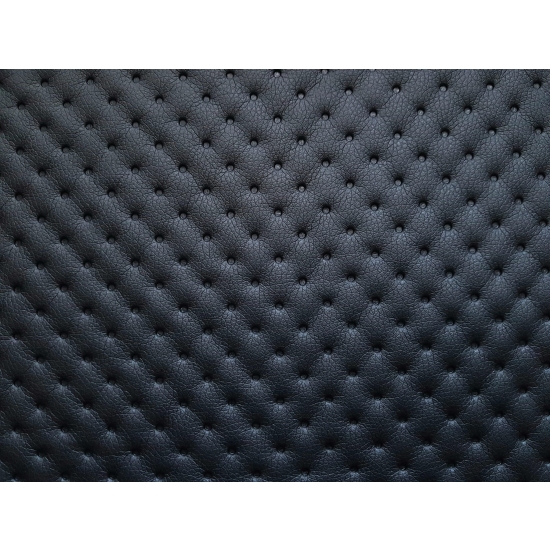 Tkanina tapicerska Ekoskóra pikowana kropki czarna