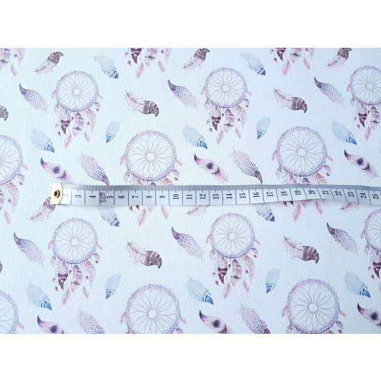 Tkanina tapicerska Ekoskóra drukowana  Łapacze snów