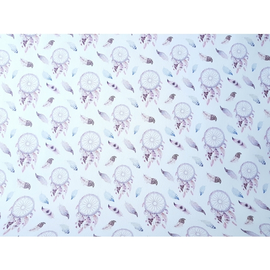Tkanina tapicerska Ekoskóra drukowana  Łapacze snów