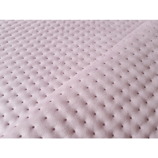Tkanina tapicerska Welur pikowany kropki róż lila