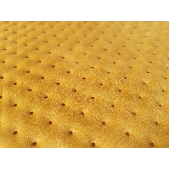 Tkanina tapicerska Welur pikowany kropki żółte