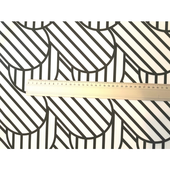 Tkanina tapicerska wzory Welur Dachówki czarno-białe