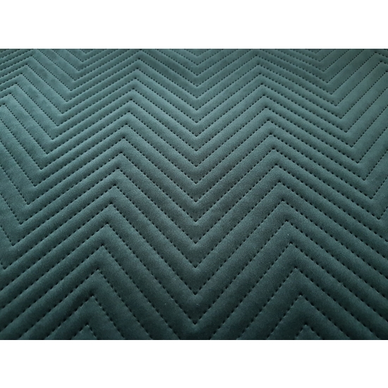 Tkanina tapicerska Welur pikowany zygzak zieleń