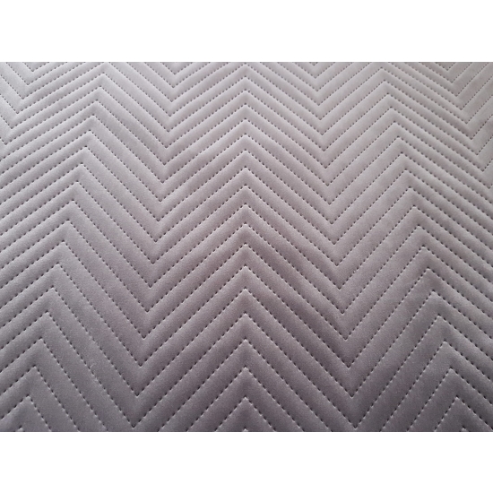 Tkanina tapicerska Welur pikowany zygzak szary 91
