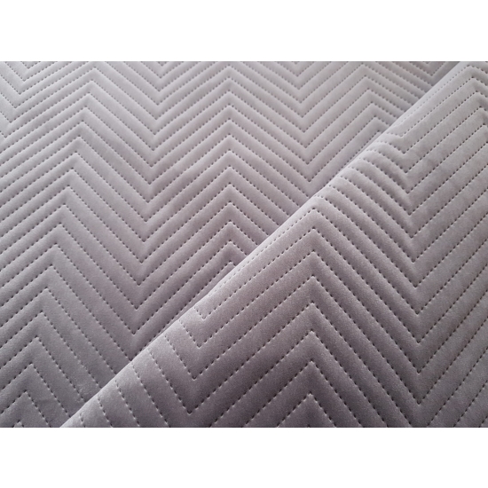 Tkanina tapicerska Welur pikowany zygzak szary 91