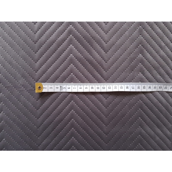 Tkanina tapicerska Welur pikowany zygzak szary 91