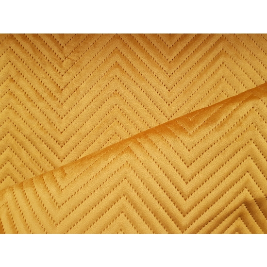 Tkanina tapicerska Welur pikowany zygzak żółty