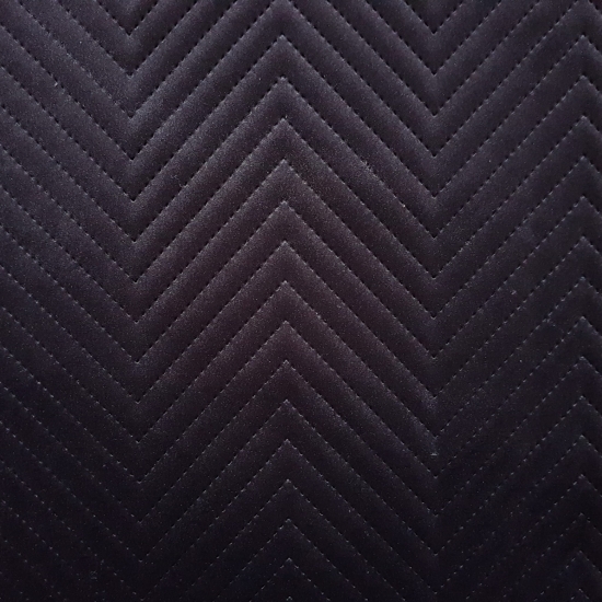 Tkanina tapicerska Welur pikowany zygzak czarny