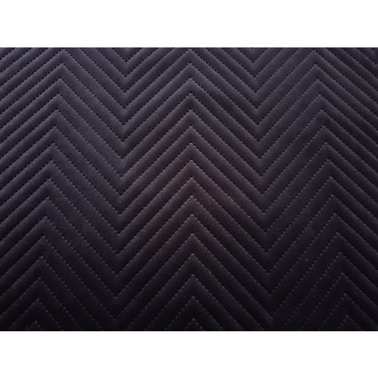 Tkanina tapicerska Welur pikowany zygzak czarny