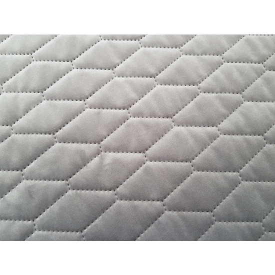 Tkanina tapicerska Welur pikowany romby szary 91