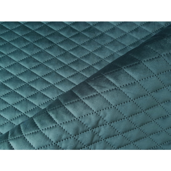 Tkanina tapicerska Welur pikowany karo zieleń