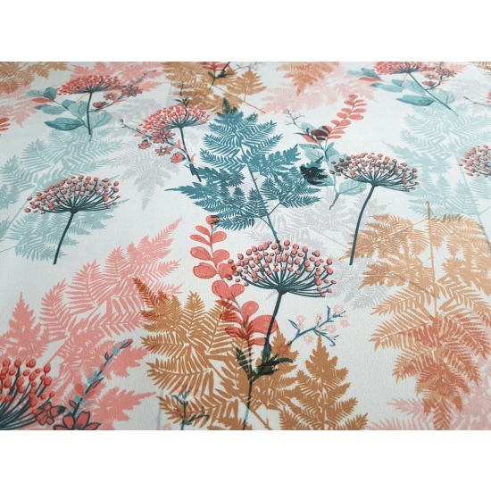 Tkanina tapicerska wzory Welur Paprocie