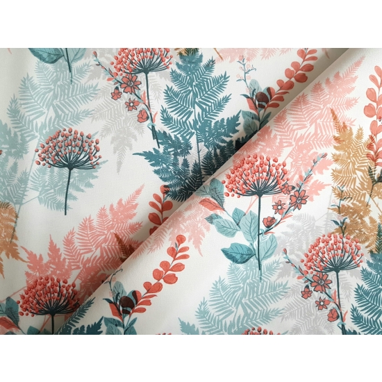 Tkanina tapicerska wzory Welur Paprocie