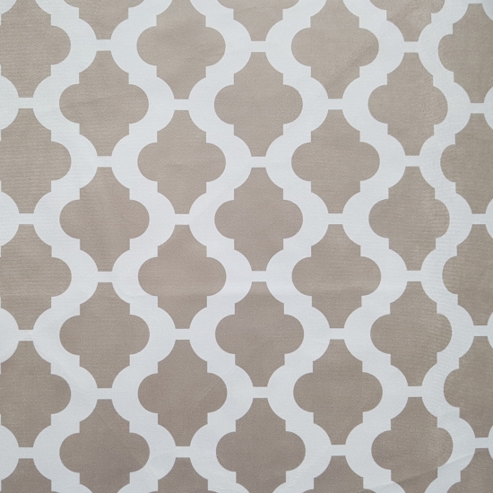 Tkanina tapicerska wzory Welur Marokańska koniczyna beż