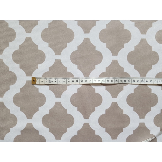 Tkanina tapicerska wzory Welur Marokańska koniczyna beż