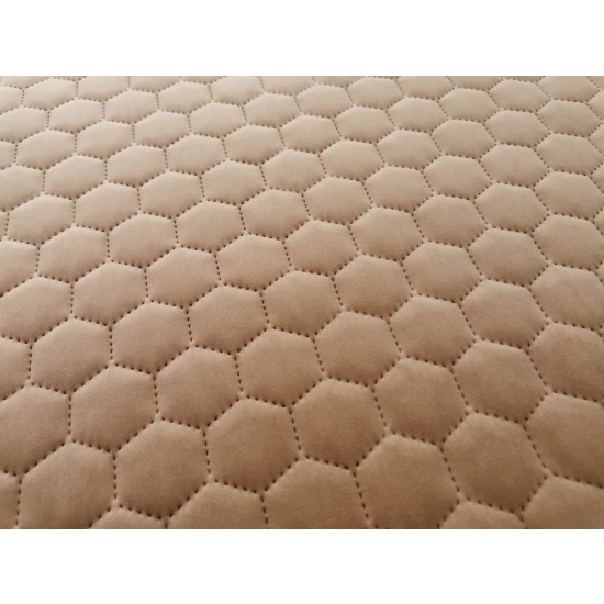 Tkanina tapicerska Welur pikowany heksagony beżowe