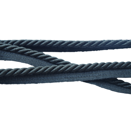 Sznur ozdobny tapicerski z wypustką 7 mm czarny