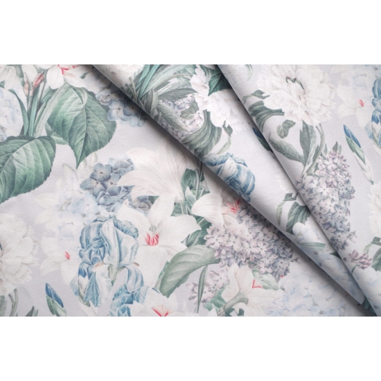 Tkanina tapicerska wzory Welur Kwiaty bzu