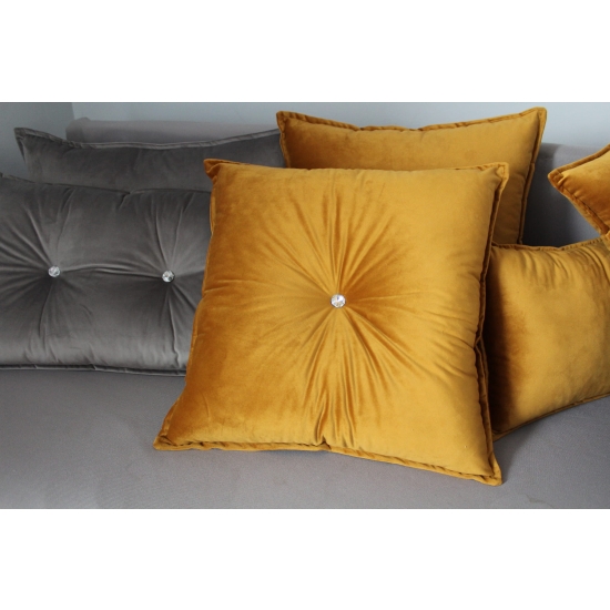 Tkanina tapicerska Welur RIVI 41 żółty złoty