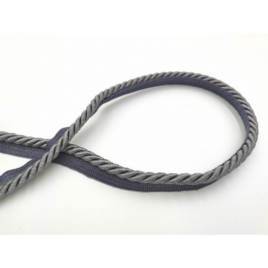 Sznur ozdobny tapicerski z wypustką 7 mm szary