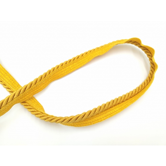 Sznur ozdobny tapicerski z wypustką 7 mm żółty musztardowy