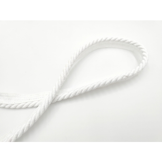 Sznur ozdobny tapicerski z wypustką 7 mm biały