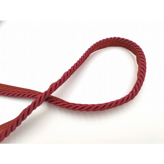 Sznur ozdobny tapicerski z wypustką 7 mm bordowy