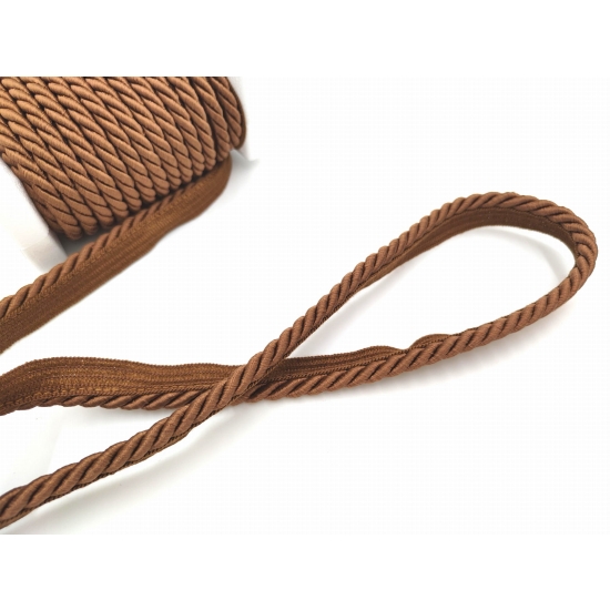 Sznur ozdobny tapicerski z wypustką 7 mm brązowy