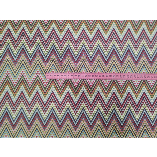 Tkanina tapicerska wzorzysta żakard Zygzak
