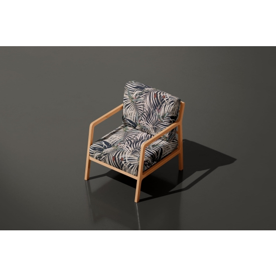 Tkanina tapicerska wzorzysta żakard Kolibry zielone i złote liście