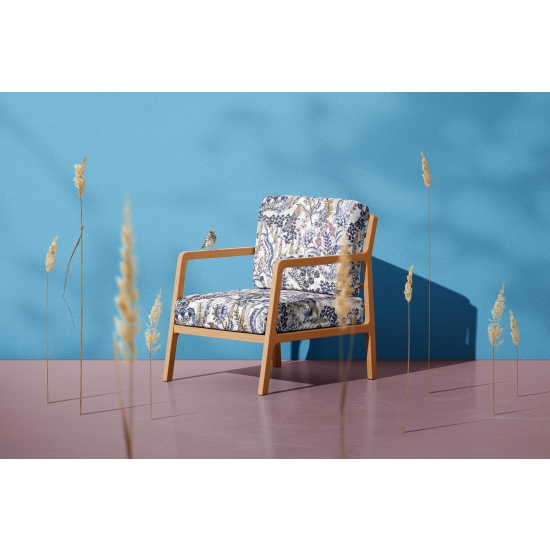 Tkanina tapicerska wzorzysta żakard Drzewa i ptaki