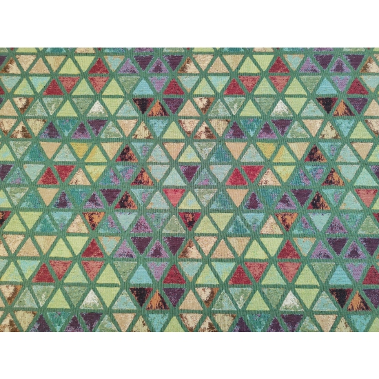 Tkanina tapicerska wzorzysta żakard Trójkąty zielone