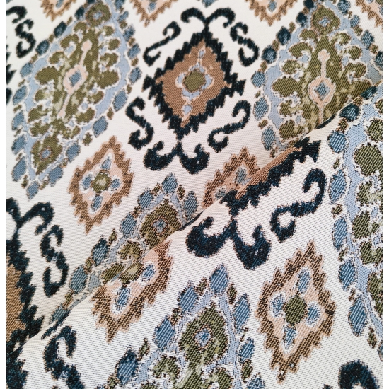 Tkanina tapicerska wzorzysta żakard Ikat