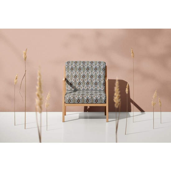 Tkanina tapicerska wzorzysta żakard Ikat