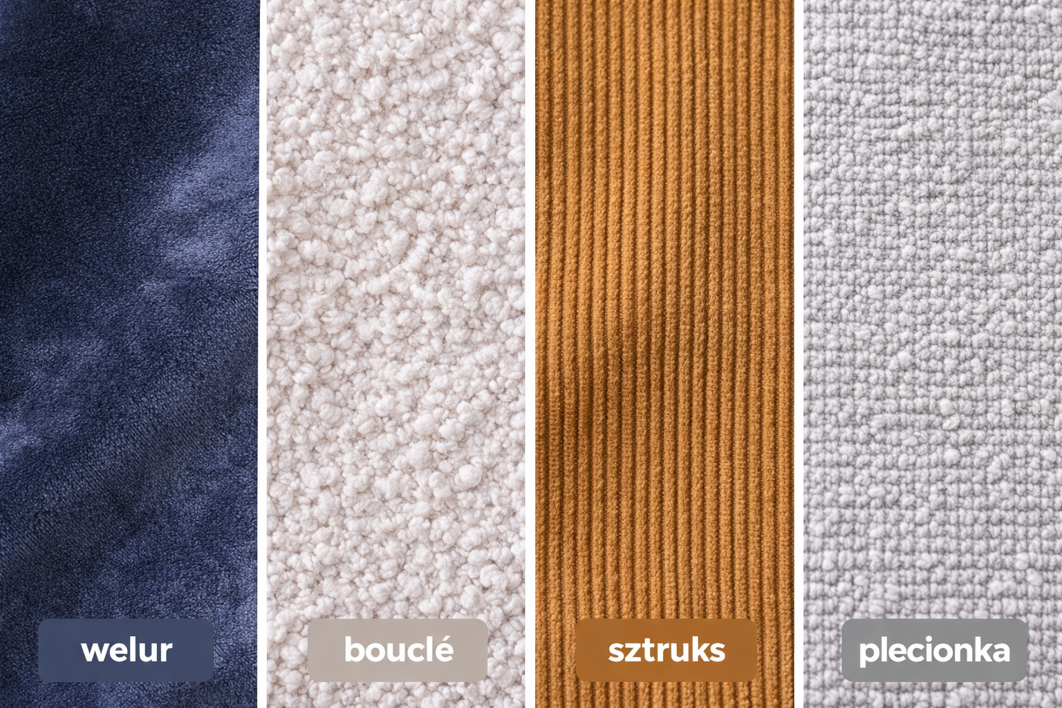 Welur, boucle, sztruks czy plecionka?